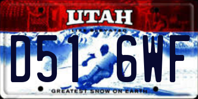 UT license plate D516WF