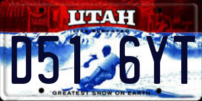 UT license plate D516YT