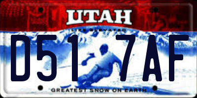 UT license plate D517AF