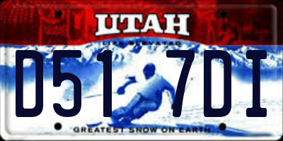 UT license plate D517DI