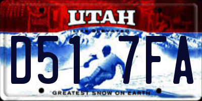 UT license plate D517FA