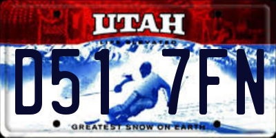 UT license plate D517FN