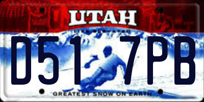 UT license plate D517PB