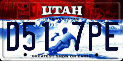 UT license plate D517PE