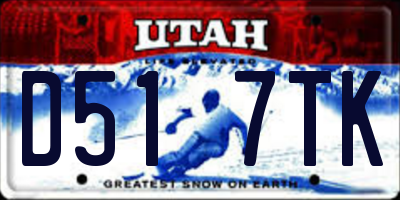 UT license plate D517TK