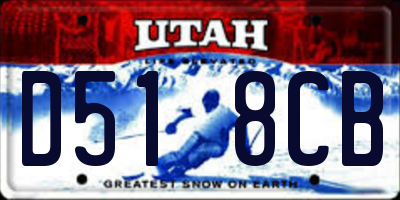 UT license plate D518CB