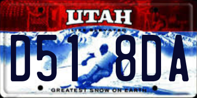 UT license plate D518DA