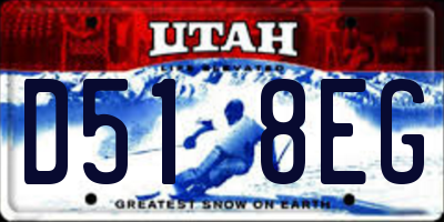 UT license plate D518EG