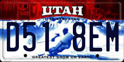 UT license plate D518EM