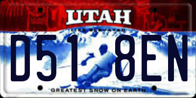 UT license plate D518EN