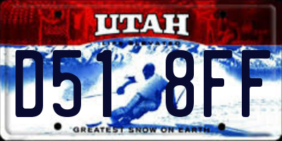 UT license plate D518FF