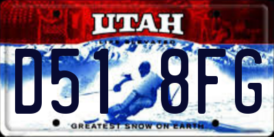 UT license plate D518FG