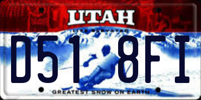 UT license plate D518FI
