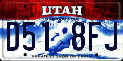 UT license plate D518FJ