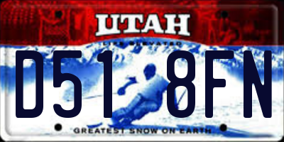 UT license plate D518FN