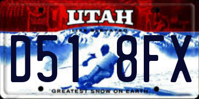 UT license plate D518FX