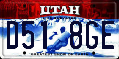UT license plate D518GE