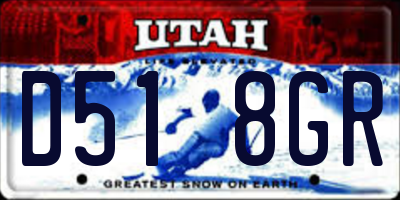 UT license plate D518GR