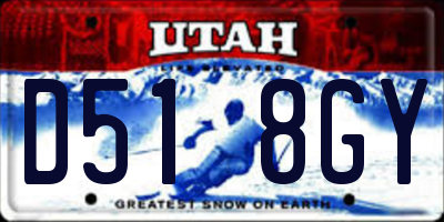 UT license plate D518GY