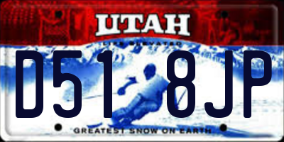 UT license plate D518JP