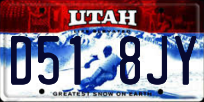 UT license plate D518JY