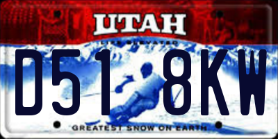 UT license plate D518KW