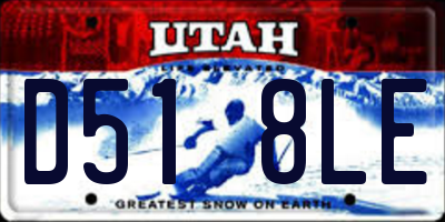 UT license plate D518LE