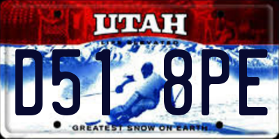 UT license plate D518PE
