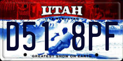 UT license plate D518PF