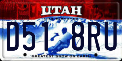 UT license plate D518RU