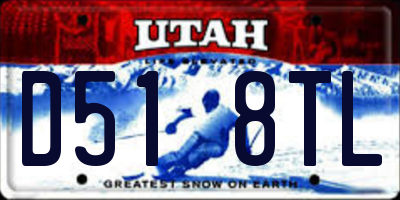 UT license plate D518TL