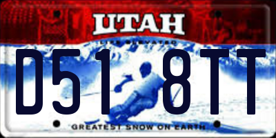 UT license plate D518TT