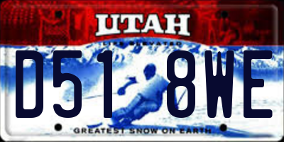 UT license plate D518WE