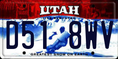 UT license plate D518WV