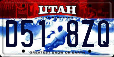 UT license plate D518ZQ
