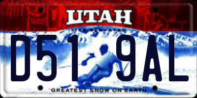 UT license plate D519AL