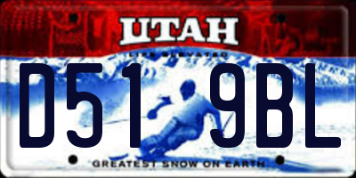 UT license plate D519BL