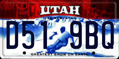 UT license plate D519BQ