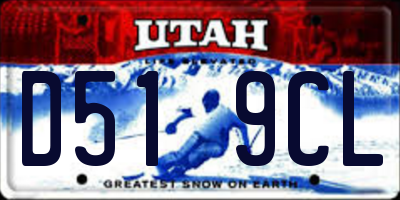 UT license plate D519CL