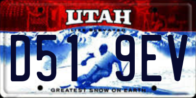 UT license plate D519EV