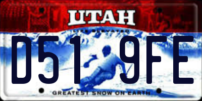 UT license plate D519FE