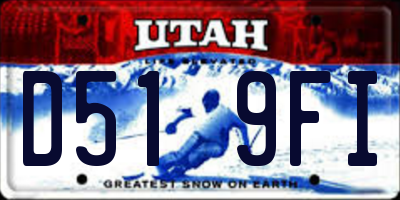 UT license plate D519FI