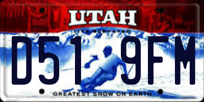 UT license plate D519FM