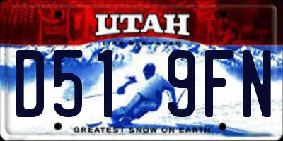 UT license plate D519FN