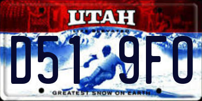 UT license plate D519FO