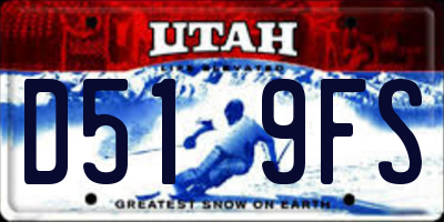 UT license plate D519FS