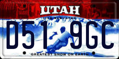 UT license plate D519GC