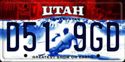 UT license plate D519GD