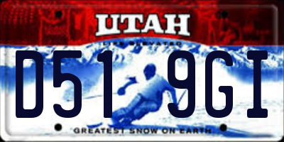 UT license plate D519GI
