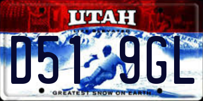 UT license plate D519GL